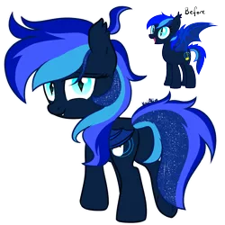 Size: 2400x2400 | Tagged: safe, artist:kai-alive, derpibooru import, oc, oc:sonic lullaby, unofficial characters only, bat pony, pony, bat pony oc, ethereal mane, fangs, female, looking at you, mare, plot, simple background, slit eyes, solo, starry mane, transparent background