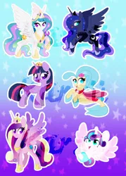 Size: 1500x2100 | Tagged: alicorn, artist:karzii, chibi, crown, cute, cutedance, cutelestia, derpibooru import, diaper, female, filly, flurrybetes, jewelry, looking at you, lunabetes, mare, my little pony: the movie, princess cadance, princess celestia, princess flurry heart, princess luna, princess skystar, regalia, safe, seapony (g4), skyabetes, twiabetes, twilight sparkle, twilight sparkle (alicorn), watermark