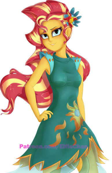 Size: 5431x8391 | Tagged: safe, artist:katakiuchi4u, derpibooru import, sunset shimmer, equestria girls, legend of everfree, absurd resolution, armpits, clothes, crystal gala, crystal gala dress, dress, female, hand on hip, legend you were meant to be, looking at you, simple background, solo, transparent background
