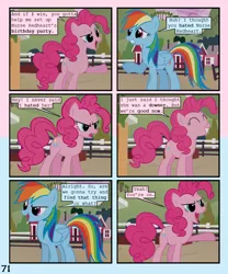 Size: 900x1080 | Tagged: safe, artist:lister-of-smeg, derpibooru import, pinkie pie, rainbow dash, pony, comic:zap-o-lantern, comic