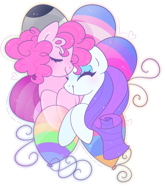 Size: 1136x1280 | Tagged: safe, artist:euphoriapony, derpibooru import, pinkie pie, rarity, earth pony, pony, unicorn, asexual pride flag, bisexual pride flag, female, gay pride flag, lesbian, lesbian pride flag, lgbt, mare, pansexual pride flag, pride, raripie, shipping, simple background, transgender pride flag, transparent background