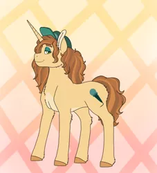 Size: 1000x1100 | Tagged: safe, artist:shortcake1284, derpibooru import, oc, oc:caramel frapuccino, pony, unicorn, female, mare, offspring, parent:cinnamon chai, parent:donut joe, solo