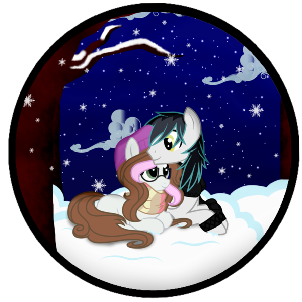 Size: 1024x1024 | Tagged: safe, artist:absolitedisaster08, derpibooru import, oc, oc:amberlynn, oc:blaze, unofficial characters only, pegasus, pony, unicorn, base used, clothes, female, glasses, male, mare, prone, scarf, snow, stallion