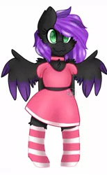 Size: 786x1279 | Tagged: artist needed, safe, derpibooru import, oc, oc:sirius kimondo, unofficial characters only, pegasus, pony, semi-anthro, clothes, crossdressing, femboy, male, simple background, socks, solo, striped socks, white background