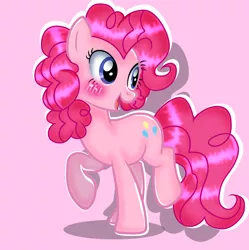 Size: 2048x2060 | Tagged: artist:doraeartdreams-aspy, blushing, derpibooru import, older, pink background, pinkie pie, safe, shipping in the description, simple background