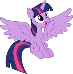 Size: 2000x2028 | Tagged: alicorn, artist:jp, cute, derpibooru import, happy, horse play, safe, simple background, sitting, solo, spread wings, svg, .svg available, transparent background, twiabetes, twilight sparkle, twilight sparkle (alicorn), vector, wings