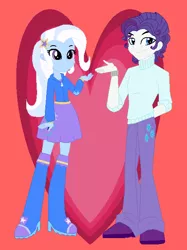 Size: 470x630 | Tagged: safe, artist:jamessentry, derpibooru import, rarity, trixie, equestria girls, elusive, female, half r63 shipping, male, rarixie, rule 63, shipping, straight