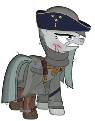 Size: 2353x3000 | Tagged: semi-grimdark, artist:brony-works, derpibooru import, marble pie, earth pony, pony, blood, boots, clothes, high res, military, military uniform, mud, scar, shoes, simple background, solo, swedish, transparent background, uniform, world war i