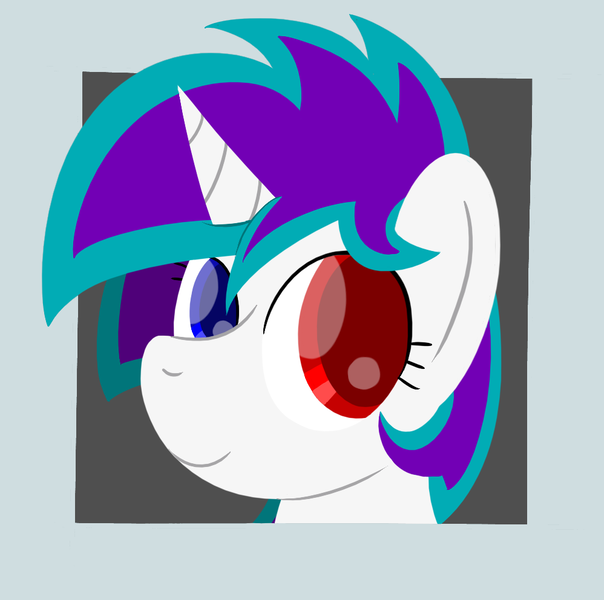 Size: 998x992 | Tagged: safe, artist:phat_guy, derpibooru import, oc, unofficial characters only, earth pony, pony, unicorn, bust, female, frame, heterochromia, lineless, mare, portrait, simple background, smiling, solo