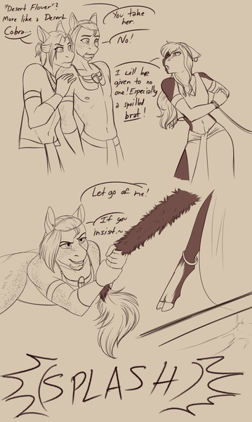 Size: 1956x3269 | Tagged: anthro, anthro oc, artist:blackblood-queen, clothes, cloven hooves, comic, crossover, derpibooru import, dialogue, freckles, leonine tail, male, monochrome, moses, oc, oc:daniel dasher, oc:singe, oc:sunstreak, partial nudity, pegasus, prince of egypt, rameses, rope, safe, simple background, sketch, smiling, stallion, tied hands, topless, tzipporah, unguligrade anthro, unofficial characters only