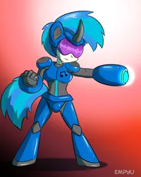 Size: 800x1000 | Tagged: 45 minute art challenge, artist:empyu, capcom, crossover, derpibooru import, female, human, humanized, megaman, megaman x, megamare, safe, solo, vinyl scratch