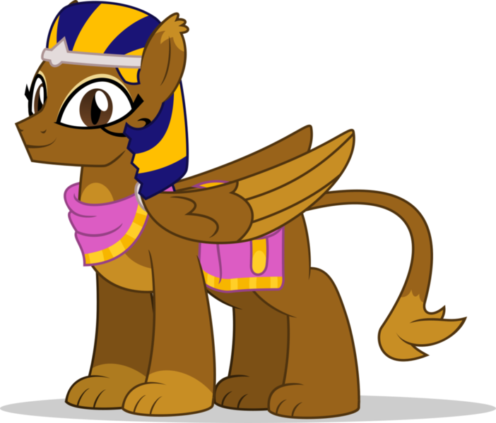 Size: 1024x875 | Tagged: artist:mlp-trailgrazer, bandana, commission, derpibooru import, looking at you, male, oc, saddle bag, safe, simple background, smiling, solo, sphinx, sphinx oc, transparent background, unofficial characters only