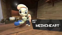 Size: 1366x768 | Tagged: 3d, artist:daemonbombinc, derpibooru import, gmod, medic, nurse redheart, safe, syringe gun, team fortress 2