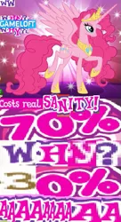 Size: 323x594 | Tagged: safe, artist:horsesplease, derpibooru import, idw, pinkie pie, alicorn, pony, spoiler:comic, aaaaaaaaaa, alicornified, caption, costs real money, costs real sanity, expand dong, exploitable meme, female, gameloft, image macro, mare, meme, pinkiecorn, pose, princess of chaos, princess pinkie pie, race swap, raised hoof, raised leg, smiling, solo, sparkles, text, this will end in insanity, this will end in parties, this will end in tears, wat, why, why gameloft why, wow! glimmer, xk-class end-of-the-world scenario