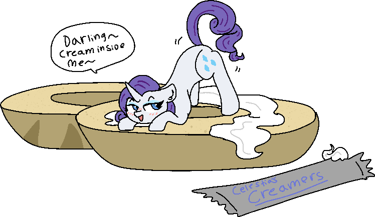 Size: 748x434 | Tagged: artist:nootaz, bagel, bread, cream cheese, derpibooru import, food, ponies in food, pun, rarity, simple background, solo, suggestive, transparent background