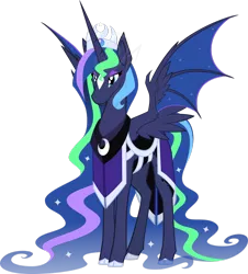 Size: 1280x1415 | Tagged: safe, artist:agentkirin, derpibooru import, princess luna, pony, bat wings, clothes, simple background, solo, transparent background