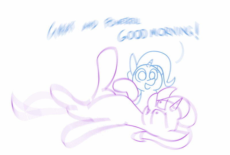 Size: 1200x809 | Tagged: animated, artist:niteax, derpibooru import, inconvenient trixie, manechat challenge, meme, morning ponies, safe, seizure warning, silly, starlight glimmer, triggered, trixie, vibrating, woken up at a bad time, yelling