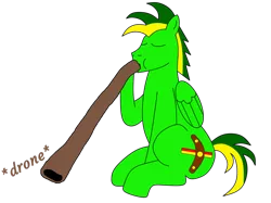 Size: 1024x765 | Tagged: artist:didgereethebrony, derpibooru import, didgeridoo, musical instrument, oc, oc:didgeree, safe, simple background, sitting, solo, transparent background, unofficial characters only, vector