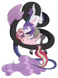 Size: 898x1200 | Tagged: safe, artist:bijutsuyoukai, derpibooru import, oc, unofficial characters only, draconequus, pony, unicorn, female, mare, simple background, transparent background