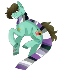 Size: 2479x2761 | Tagged: safe, artist:unicorn-mutual, derpibooru import, oc, oc:hodge podge, earth pony, pony, asexual pride flag, clothes, female, high res, mare, pride, scarf, simple background, solo, transparent background