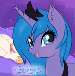 Size: 912x918 | Tagged: safe, artist:twiren, derpibooru import, princess celestia, princess luna, alicorn, pony, answer, behind you, female, filly, hoof shoes, text, woona, wrong, younger