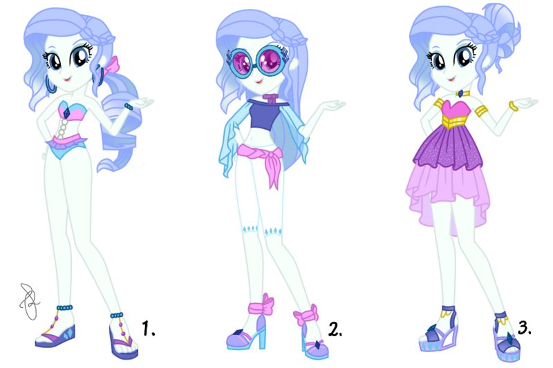 Size: 900x600 | Tagged: safe, artist:ilaria122, derpibooru import, part of a set, oc, oc:sapphire blue, equestria girls, belly button, bow, bracelet, choker, clothes, dress, ear piercing, earring, feet, high heels, jewelry, legs, midriff, next generation, offspring, pants, parent:fancypants, parent:rarity, parents:raripants, party dress, piercing, ponytail, resort outflit, sandals, shoes, short shirt, simple background, sunglasses, swimsuit, transparent background, wedge heel
