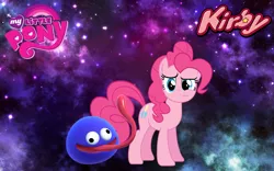 Size: 1440x900 | Tagged: safe, artist:arcgaming91, artist:felix-kot, derpibooru import, pinkie pie, crossover, gooey, kirby, kirby star allies