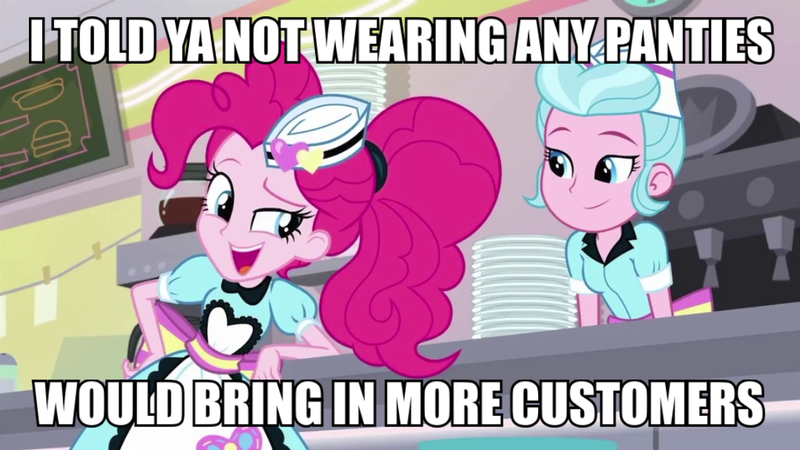 Size: 1079x607 | Tagged: suggestive, derpibooru import, edit, edited screencap, screencap, pinkie pie, sunny sugarsocks, equestria girls, equestria girls series, pinkie pie: snack psychic, duo, image macro, meme, server pinkie pie