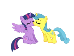 Size: 1024x768 | Tagged: alicorn, artist:turnaboutart, base used, cutie mark, derpibooru import, fanfic:twilight sparkle and lemon hearts love life, female, kissing, lemon hearts, lemonlight, lesbian, safe, shipping, simple background, transparent background, twilight sparkle, twilight sparkle (alicorn)