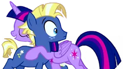 Size: 1280x720 | Tagged: adorkable, alicorn, cute, derpibooru import, dork, editor:lonely fanboy48, hug, not a vector, once upon a zeppelin, safe, simple background, star tracker, trackerbetes, transparent background, twilight sparkle, twilight sparkle (alicorn)