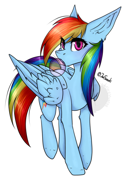 Size: 748x1068 | Tagged: safe, artist:bladedeehunter, artist:jun1313, derpibooru import, rainbow dash, pegasus, pony, bubble, bubblegum, collaboration, female, folded wings, food, gum, looking at you, mare, signature, simple background, solo, transparent background, wings