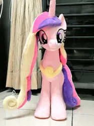 Size: 767x1024 | Tagged: safe, artist:nekokevin, derpibooru import, princess cadance, alicorn, pony, :3, cute, cutedance, female, irl, jewelry, looking at you, mare, photo, plushie, smiling, solo, standing