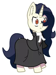 Size: 1336x1766 | Tagged: safe, artist:thundercrash, derpibooru import, oc, oc:morningstar, unofficial characters only, unicorn, female, mare, priest, simple background, solo, white background
