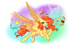 Size: 1024x595 | Tagged: safe, artist:daringpineapple, derpibooru import, oc, oc:summer vibes, unofficial characters only, pegasus, pony, female, food, mare, mouth hold, popsicle, simple background, solo, transparent background