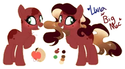 Size: 600x330 | Tagged: safe, artist:drunkencoffee, derpibooru import, oc, oc:lunar harvest, unofficial characters only, earth pony, pony, adoptable, base used, ethereal mane, female, mare, offspring, parent:big macintosh, parent:princess luna, parents:lunamac, reference sheet, simple background, solo, sparkles, transparent background