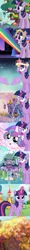 Size: 684x5700 | Tagged: safe, artist:rainbowtashie, derpibooru import, princess flurry heart, twilight sparkle, twilight sparkle (alicorn), alicorn, earth pony, pony, big crown thingy, blank, crown, explosion, golden oaks library, jewelry, panel, panels, regalia, school of friendship, shock, twilight's castle