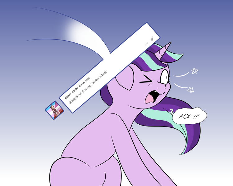 Size: 3000x2400 | Tagged: safe, derpibooru import, starlight glimmer, pony, unicorn, series:glimmering spectacle, ask, dialogue, solo, tumblr