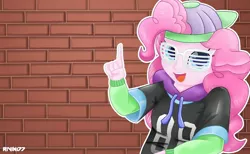 Size: 1300x800 | Tagged: safe, artist:rivin177, derpibooru import, pinkie pie, dance magic, equestria girls, spoiler:eqg specials, awesome, backwards ballcap, baseball cap, breaking the fourth wall, cap, cool, female, hat, looking at you, mc pinkie, rapper pie, shutter shades, solo