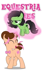 Size: 1750x2965 | Tagged: safe, artist:estories, derpibooru import, oc, oc:anonfilly, oc:pink rose, oc:think pink, unofficial characters only, earth pony, pony, unicorn, female, filly, filly anon is not amused, glowing horn, magic, mare, rule 63, simple background, telekinesis, transparent background, unamused, vector