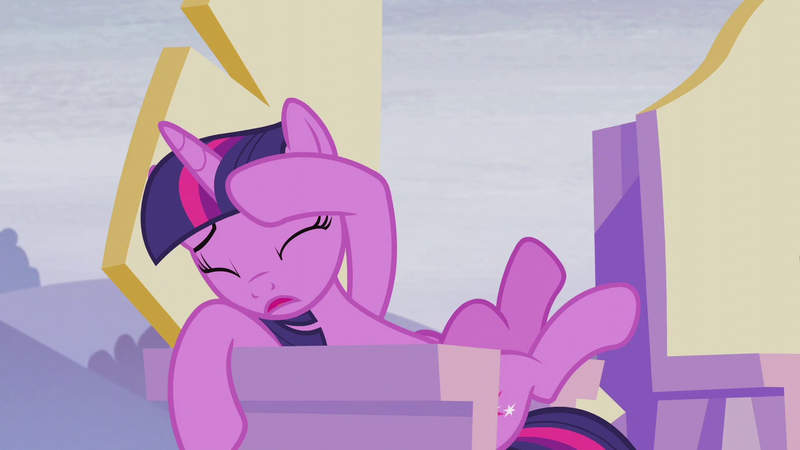 Size: 1280x720 | Tagged: alicorn, alternate timeline, chair, crystal war timeline, cute, derpibooru import, reclining, safe, screencap, sitting, solo, the cutie re-mark, throne, twiabetes, twilight sparkle, twilight sparkle (alicorn)