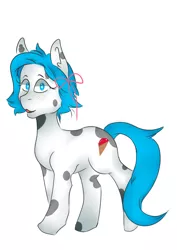 Size: 2507x3541 | Tagged: safe, artist:jodi sli, derpibooru import, oc, earth pony, pony, cutie mark, female, happy, looking at you, shading, simple background, smiling, solo, white background