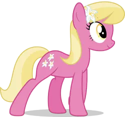 Size: 7000x6540 | Tagged: safe, artist:luckreza8, derpibooru import, lily, lily valley, earth pony, pony, marks for effort, absurd resolution, background pony, female, flower, flower in hair, mare, simple background, smiling, solo, transparent background, vector