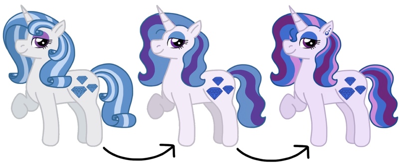 Size: 2030x842 | Tagged: safe, artist:kindheart525, derpibooru import, majesty, oc, oc:radiant jewel, unicorn, kindverse, offspring, parent:fancypants, parent:rarity, parents:raripants, then and now