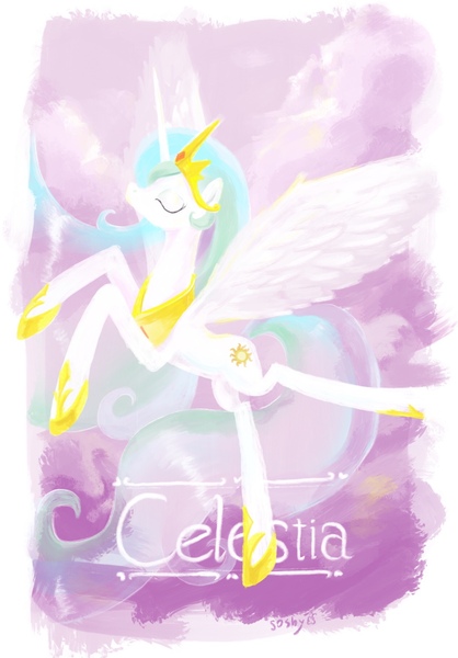 Size: 1272x1828 | Tagged: safe, artist:soshyqqq, derpibooru import, princess celestia, alicorn, pony, crown, eyes closed, female, jewelry, mare, regalia, solo