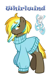 Size: 814x1182 | Tagged: safe, artist:andy-hazards, derpibooru import, oc, oc:whirlwind, unofficial characters only, base used, clothes, male, offspring, parent:lightning dust, parents:thunderdust, parent:thunderlane, simple background, solo, stallion, sweater, transparent background