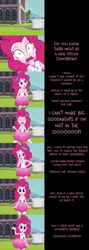 Size: 2000x5637 | Tagged: safe, artist:mlp-silver-quill, derpibooru import, pinkie pie, comic:pinkie pie says goodnight, equestria girls, equestria girls series, rollercoaster of friendship, absurd resolution, canterlot high, comic, dialogue, female, geode of sugar bombs, implied troubleshoes, screaming, solo, talking to viewer