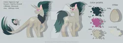 Size: 900x315 | Tagged: artist:kiralindocruz, base used, derpibooru import, gray background, hybrid, interspecies offspring, male, oc, oc:hypnotic eye, offspring, parent:discord, parent:princess celestia, parents:dislestia, reference sheet, safe, simple background, solo, unofficial characters only, watermark