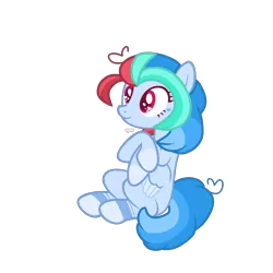 Size: 3000x3000 | Tagged: safe, artist:chococakebabe, derpibooru import, oc, oc:star paste, pegasus, pony, cute, female, heart eyes, high res, mare, show accurate, simple background, sitting, solo, transparent background, wingding eyes