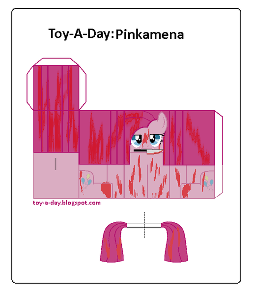 Size: 600x699 | Tagged: artist:grapefruitface1, arts and crafts, blood, craft, derpibooru import, insanity, knife, papercraft, pinkamena diane pie, pinkie pie, printable, semi-grimdark, solo, toy a day