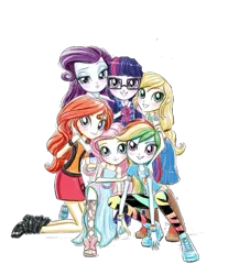 Size: 887x1024 | Tagged: safe, artist:superbobiann, derpibooru import, edit, editor:superbobiann, applejack, rainbow dash, rarity, sci-twi, sunset shimmer, twilight sparkle, equestria girls, equestria girls series, background removed, simple background, transparent background